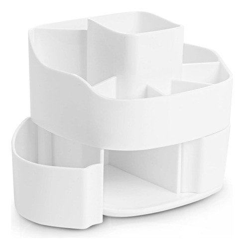 Organizador De Maquillaje Pequeño Giratorio Blanco 0