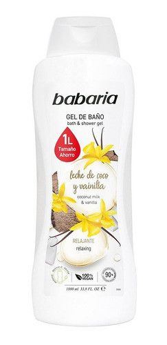 Gel De Baño Babaria Leche De Coco & Vainilla 1000 Ml 0
