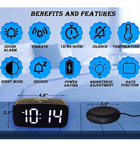 Reloj Despertador Ruidoso Con Agitador De Cama , Reloj Despe 0
