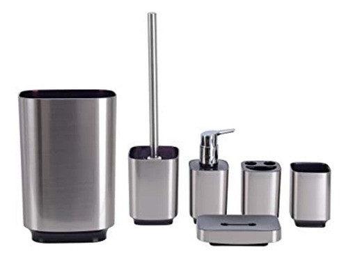 Juego De Accesorios De Baño Daniel's Bath & Beyond Silver Re 0