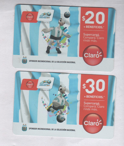 2 Tarjetas De Claro - Coleccion Copa America Año 2011 0