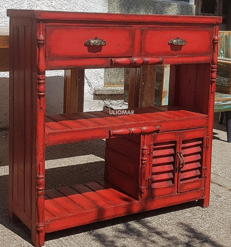 Mesa Arrime Rojo Vintage Habitacion 0