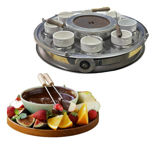 Fondue Con Soporte Giratorio Set Artesanal 0