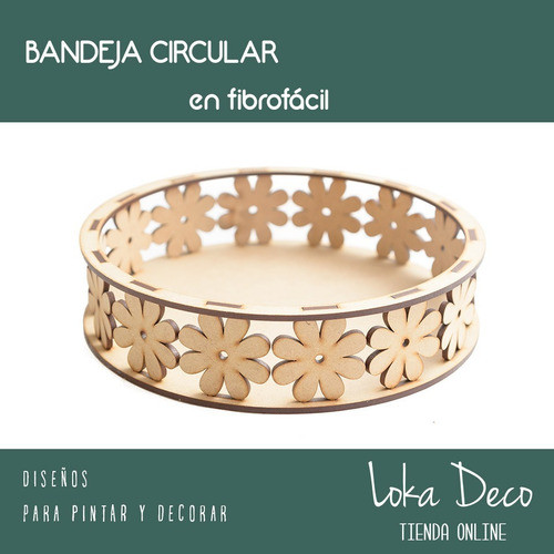 Bandeja Circular Calada Corte Laser Fibrofácil 19cm Diametro 0