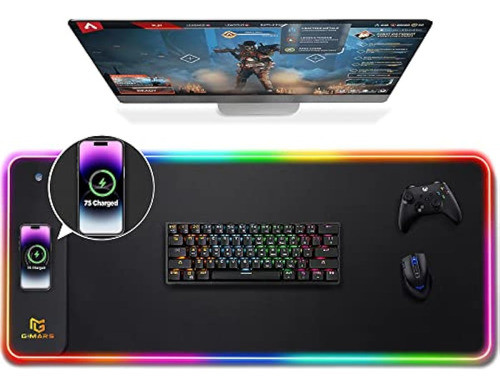 Gimars Alfombrilla De Mouse Rgb Mejorada Con Carga 0