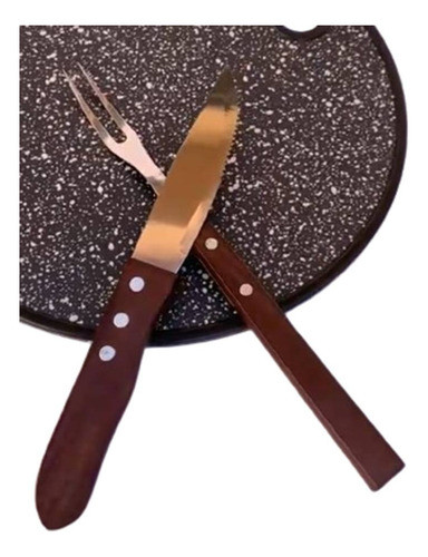 Set Parrillero Asador: Cuchillo Jumbo+tenedor Regalo Vintash 0
