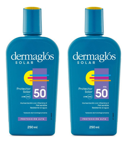 Combo X2 Dermaglos Protector Solar Fps 50 Emulsión 250ml 0