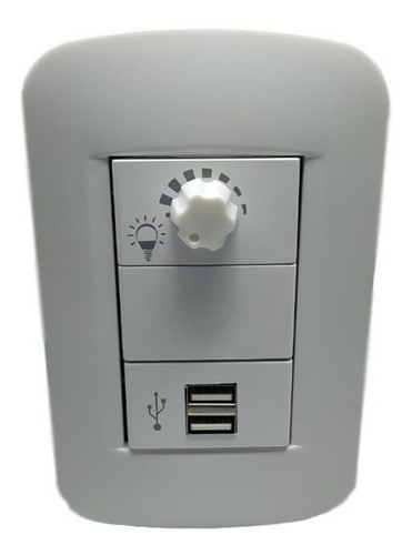 Llave Luz Dimmer Variador Led Usb Doble 2 Amp Jeluz Verona 0