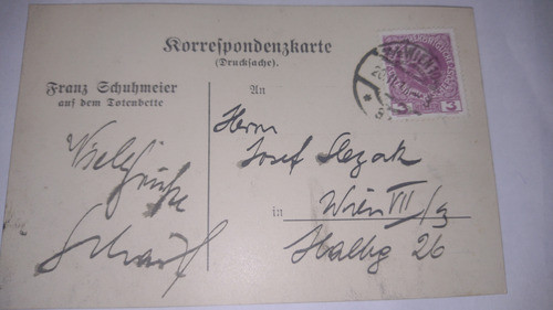 Austria Postal Estampilla  1909  Dirigida Dentro De Viena 0