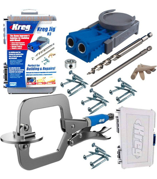 Sistema Ensamblaje Prensa Kreg Jig R3 Int Mecha Carpintero 0