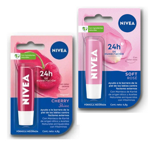 Combo Nivea Labial Cherry + Rosé 0