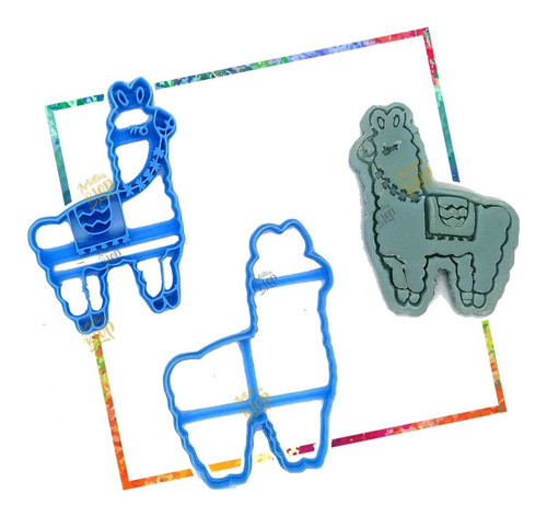 Set Cortante Marcador Para Galleta Llama Animal Porcelana 0