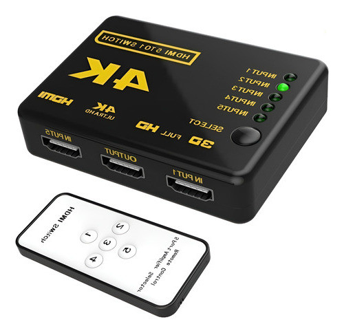 Adaptador Switch Hdmi 5a1 Control Remoto Para Smart Tv Compu 0