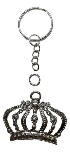 15 Llaveros Corona Grande Plateadas Para Armar 0