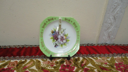 Plato Japones Antiguo Con Asa Diseño Con Flores Vealo 0