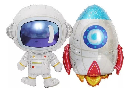 Combo Oferta Globo Astronauta Y Cohete Nave Espacial 0