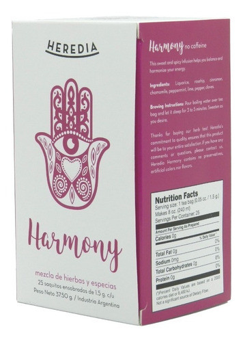 Heredia - Té Harmony X25 Sobres 0