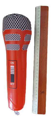 Inflable Microfono Cotillon Carioca Fiesta Rojo Plastico 0