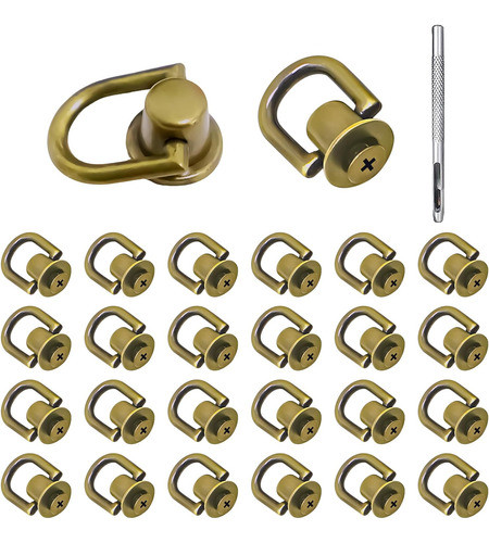Remaches De Anillos En D De 24 Piezas Para Carteras - Bronce 0