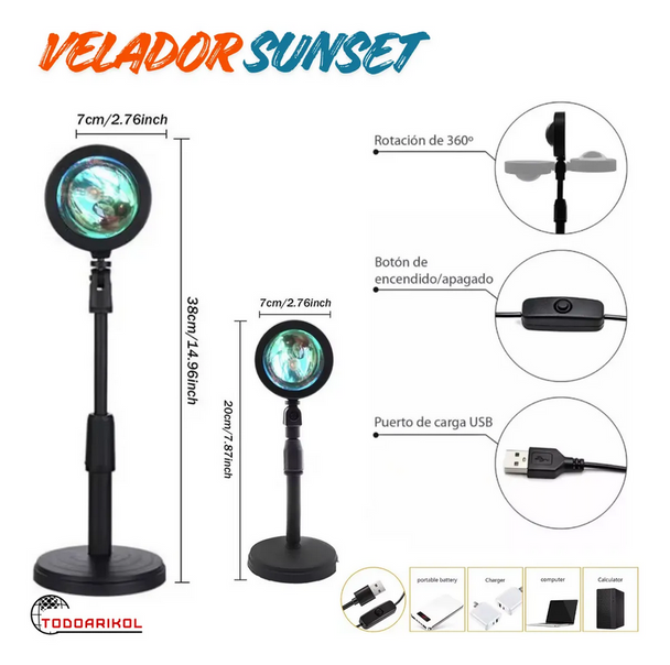 Sunset Lamp – Multicolor LED Sunset Projector Night Light