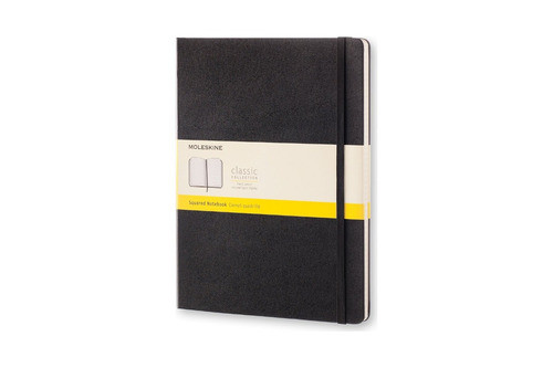 Moleskine Classic Notebook, Extra Large, Squared, Bla (45kq) 0