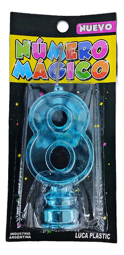 Vela Numero Metalizada Celeste N°8 0