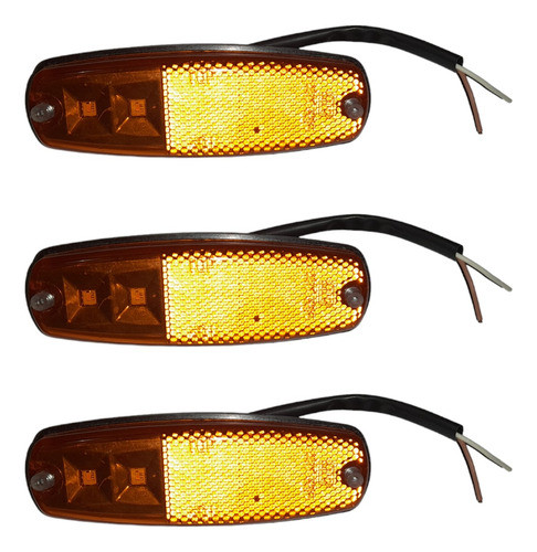Faro Lateral Camion Acoplado Led 12v Ambar Delimitad/giro X3 0