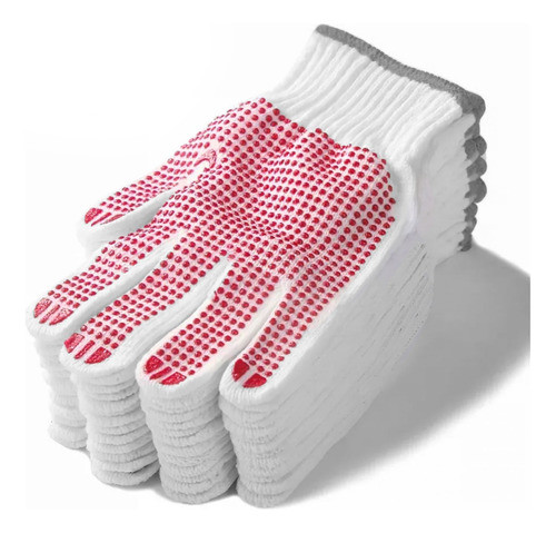 Pack X10 Guantes Trabajo Pampero Moteados Antideslizantes 0