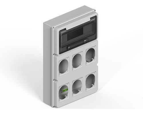 Caja Ip65 P/ Tablero De Obra 12 Din Para 6 Tomas Genrod 0