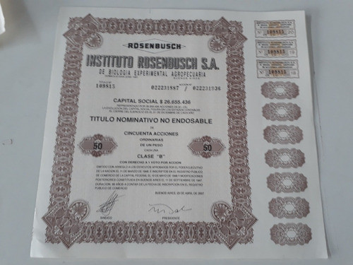 Instituto Rosenbuch 50 Acciones 0