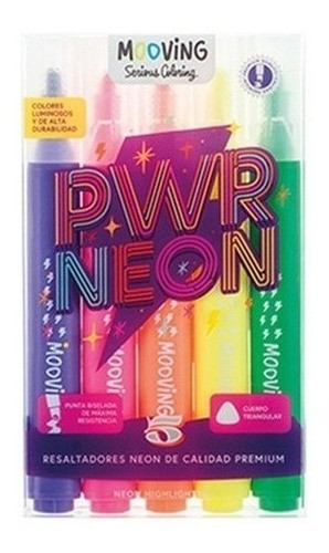 Resaltadores Mooving Neon X5 Colores 0