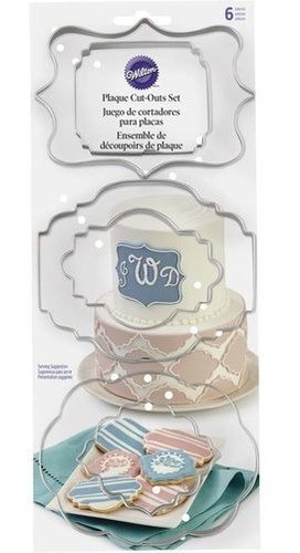 Set X6 Cortantes Marcos Cartel Fondant Galletitas Wilton 0