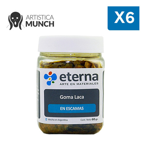 Goma Laca En Escamas Frasco 60gr. Eterna X 6 Unidades 0