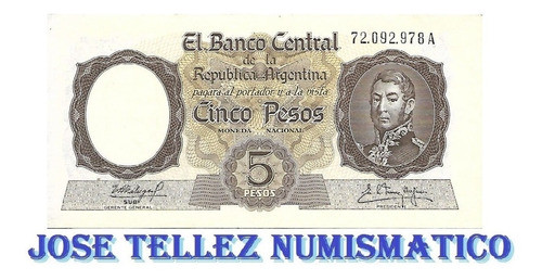 Bottero 1925 $ 5 Moneda Nacional Serie A Ex+ Palermo 0
