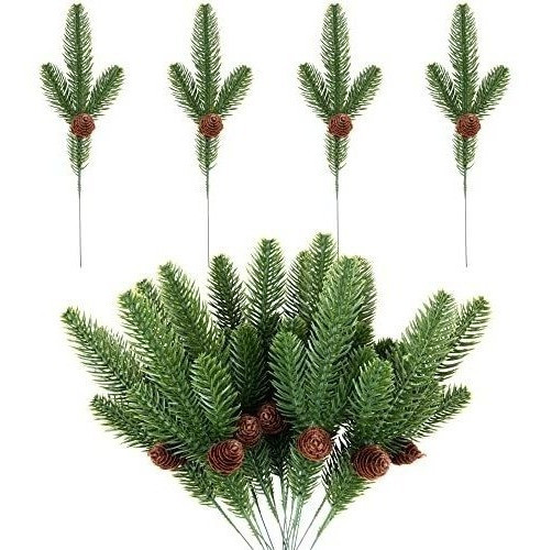 Ramas De Pino Artificial Con Piña X 15u. De 28 Cm /realista 0