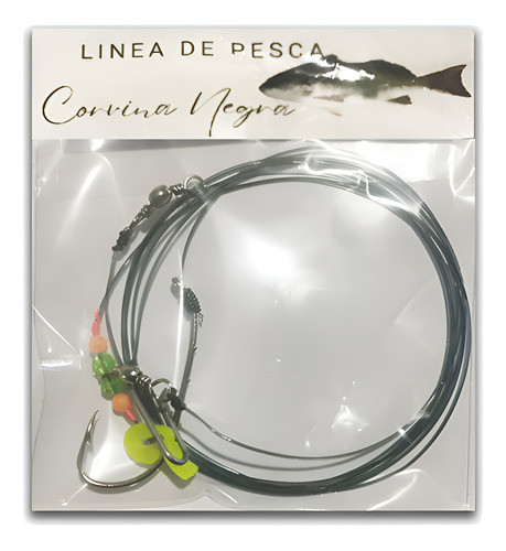 Linea Pesca Corvina Negra Mar Playa Lavalle Anzuelos Grande 0