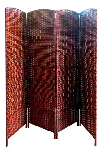 Biombo De 4 Paneles En Rattán  Dormitorio Living Deco Oferta 0