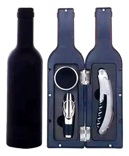 Set De Vino Con Estuche Forma De Botella Sacacorchos 0