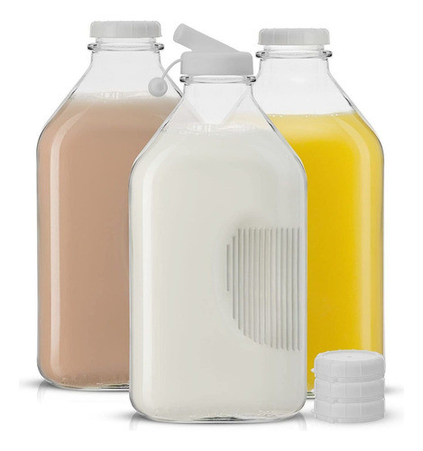 Botella De Vidrio Con Tapa - Multipack Reutilizables De 64oz 0