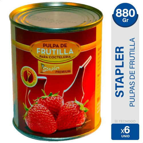 Pulpa De Frutilla Para Coctelería Stapler Premium X6 Latas 0