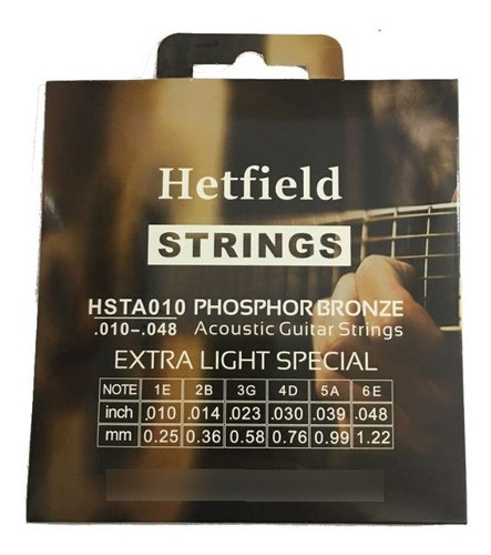 Encordado Hetfield Para Guitarra Acustica 010 0