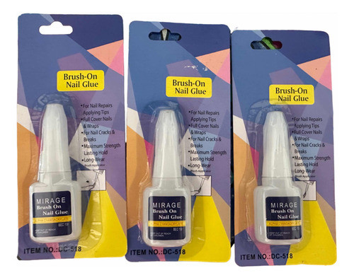 Pegamento Con Pincel Para Uñas Nail Glue X 2 Unidadades 0