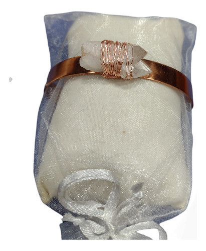 Pulsera De Cobre Puro Con Punta De Cuarzo Elestial. 0