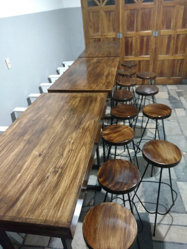 Barra Desayunador  Hierro Madera 120x60 0