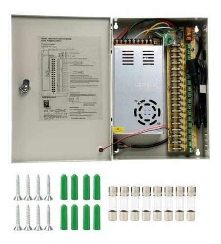 18ch Puertos Dc 12v 30a Distribución Caja Potencia Fuente Cc 0