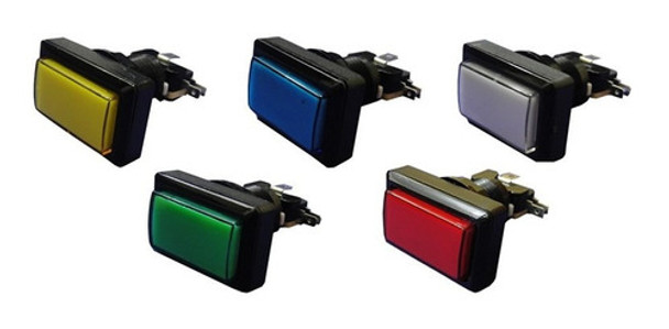 15 Und Botão Retangular Fliperama Jukebox Com Micro E Led 0