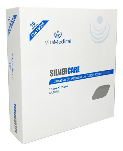 Curativo Silvercare Alginato De Calcio C/ Prata 10x10 - 1 Un 0