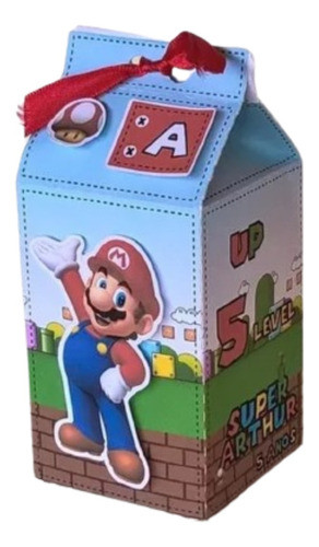 10 Cajitas Milk Box Grandes De Mario Bros 0