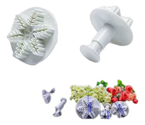 Set 3 Cortantes Expulsor Copo Nieve Grande Cookie Fondant 0