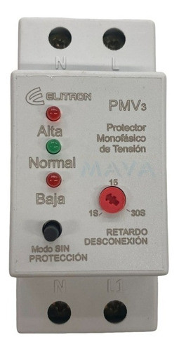 Protector Tension Monofasico Riel Din 30a Elitron Elibet 0